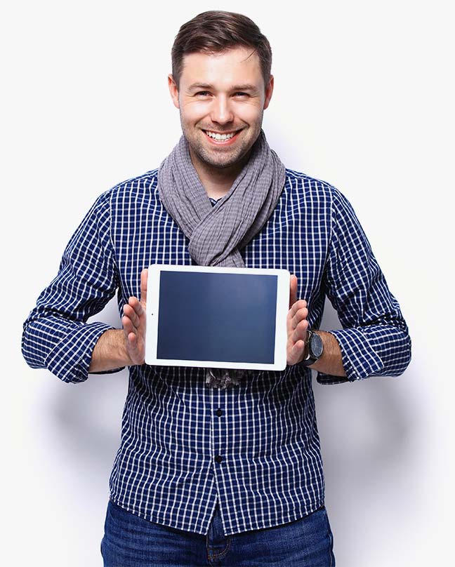 man-holding-tablet q